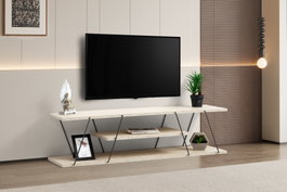 Hanah Home Canaz Soporte de TV Negro y Travertino